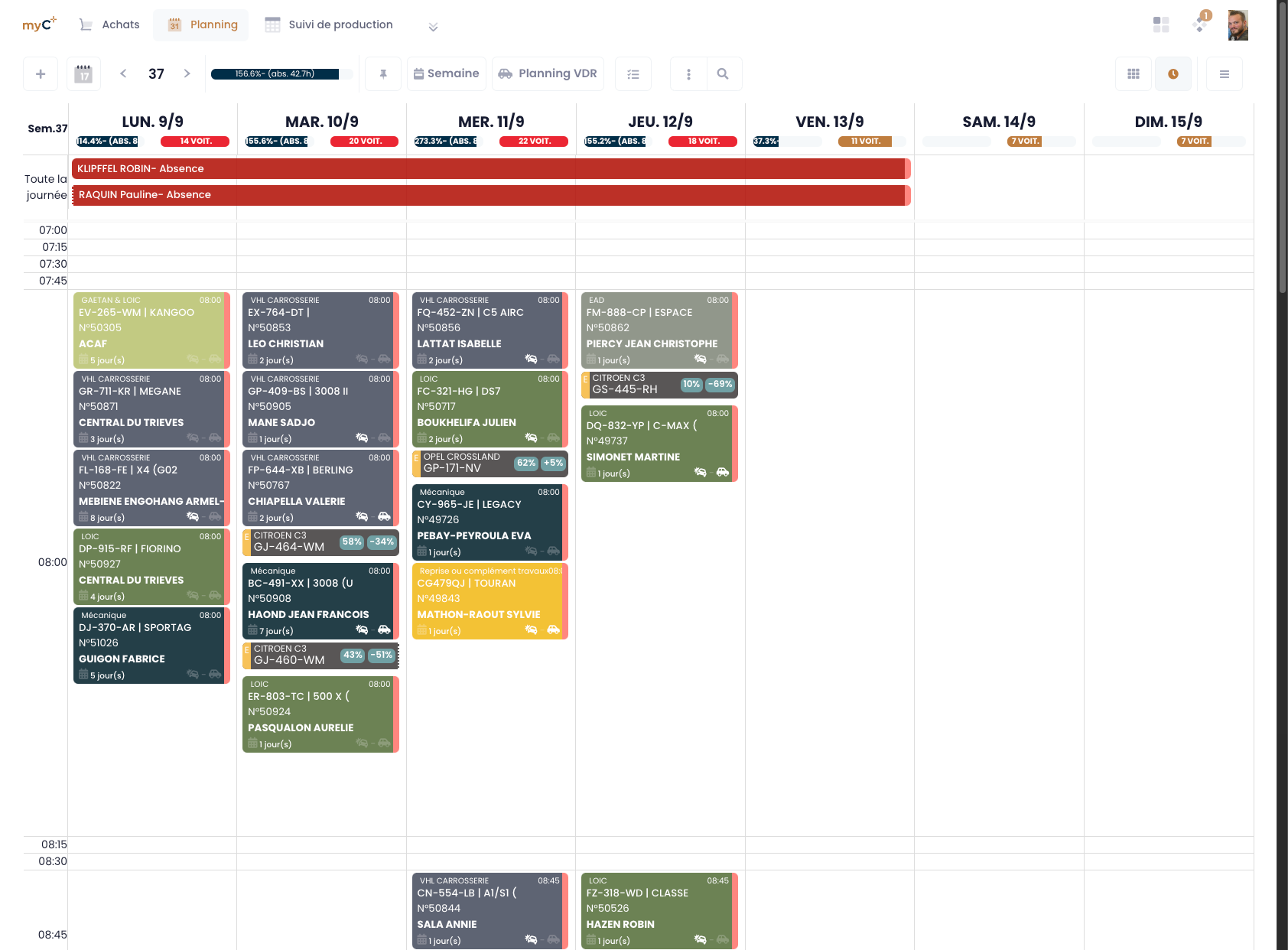 Planning de rendez-vous